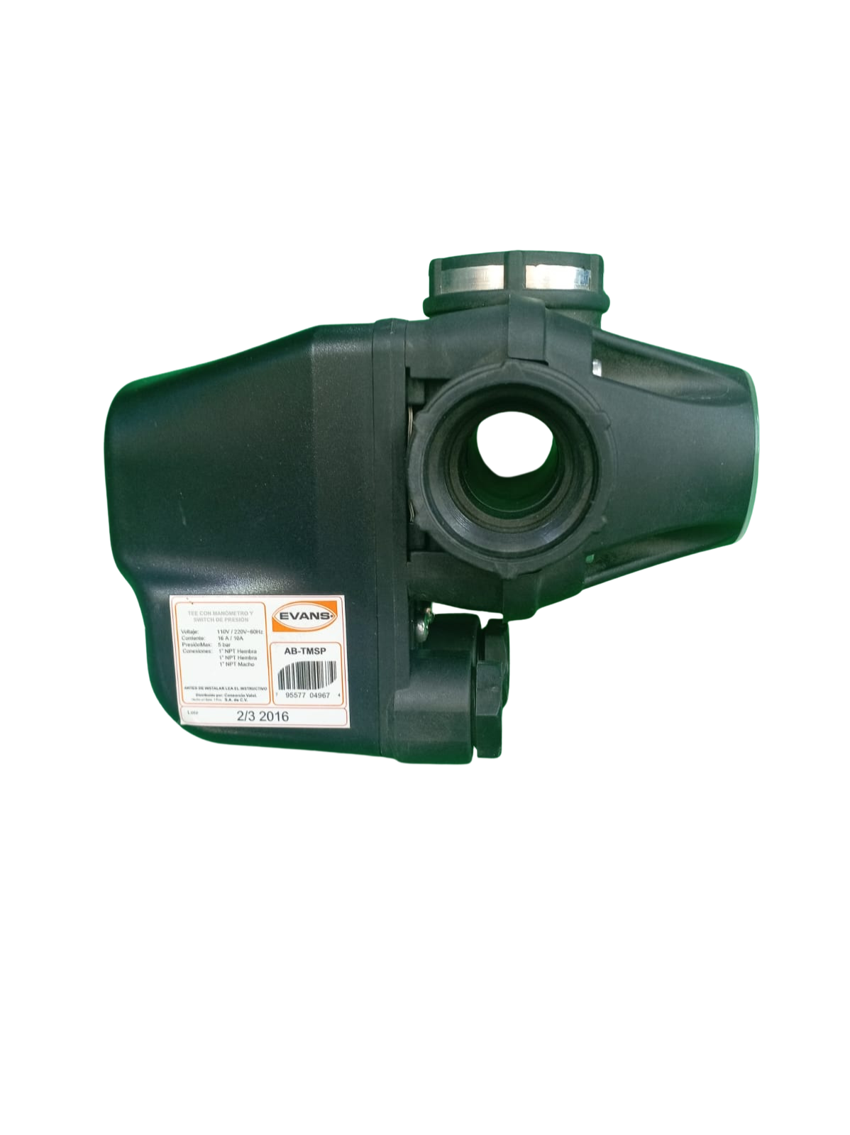Switch Automático Tee Evans Con Manómetro Para Bombas de 110V