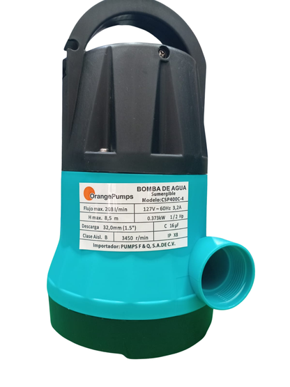 Bomba Sumergible Para Agua Limpia 1/2 Hp Con Flotador