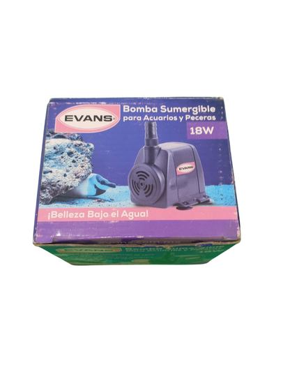 Bomba Sumergible Evans de 18W para Acuarios y Peceras