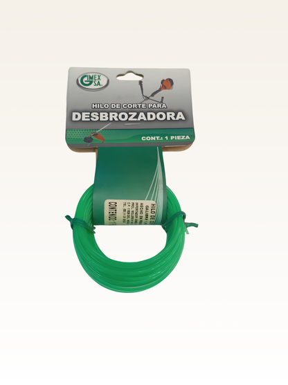 Hilo De Corte Verde Para Desbrozadora Gimex 15 Metros