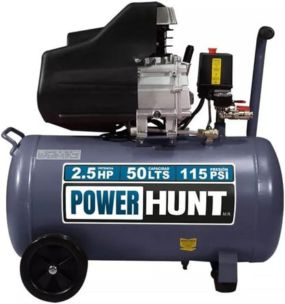 Compresor de Aire Motor 2.5HP Tanque de 50 Litros Power Hunt