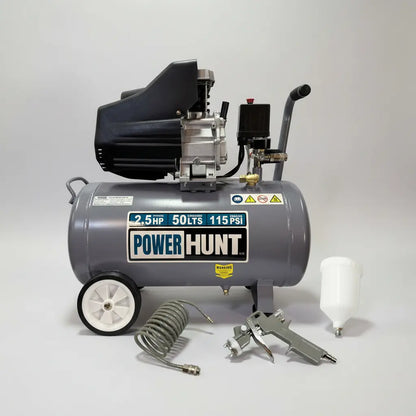 Compresor de Aire Motor 2.5HP Tanque de 50 Litros Power Hunt